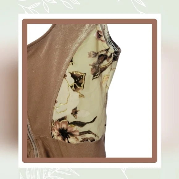 NWT Windsor Women's Floral Velvet Dress - Hook & Eye Closure, Scoop Neck, Size S - Picture 9 of 14